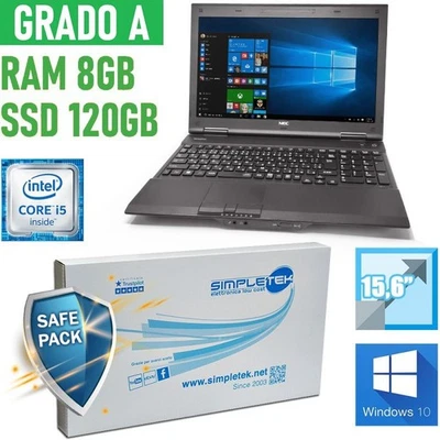 Notebook Nec Versapro I5 15,6" 8gb 120gb Ssd Rs232 Windows 10 Tas Recertificado - Imagen 1 de 4