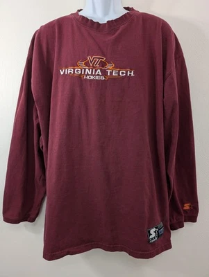 Virginia Tech Hokies 2XL Men's Long Sleeve Heavyweight Embroidered Henly 52"  - Image 1 of 4