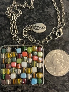 GEMSTONES WIRED NECKLACE BY DESIGNER ZAD-56 GORGEOUS Multicolor GEMS-18" PRIDE! - Picture 1 of 4