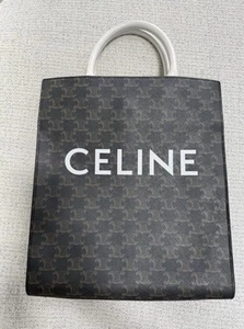 CELINE SMALL CABAS VERTICAL IN TRIOMPHE CANVAS AND CALFSKIN - Picture 1 of 18