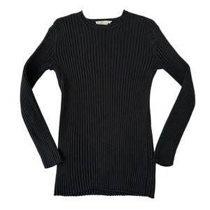 Everlane Womens Organic Cotton Ribbed Knit Pullover Sweater Size Small Black - Picture 1 of 10