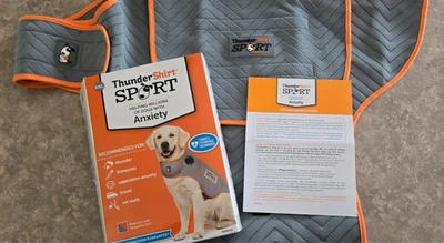 ThunderShirt Sport Dog Anxiety Jacket, Platinum and Tangerine Size XXL (110lb) - Image 1 of 4