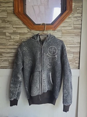 Route 66 Sherpa Lined Men's Hoodie Size Medium, Y2K Grunge Cyber Emo - Image 1 of 4