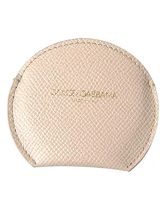 Dolce & Gabbana Half Moon Coin Purse Beige Leather Women Miscellaneous - Picture 1 of 4
