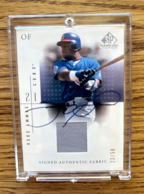 2001 SP Game Used Edition Authentic Fabric Signature #23/50 Sammy Sosa Auto Rare - Image 1 of 4