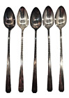 5 Vintage MCM 1881 Rogers Oneida Brookwood-Banbury Silverplated Iced Tea Spoons
