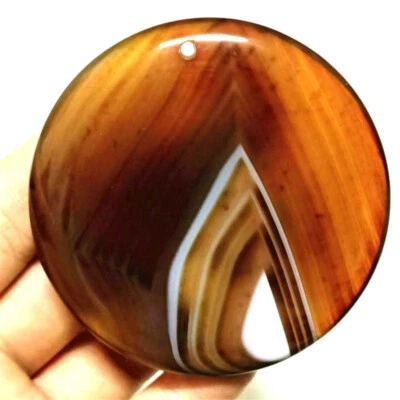 Collar de cuentas colgantes de forma redonda de ágata línea de café natural hágalo usted mismo para hacer joyas Foto 1 de 2