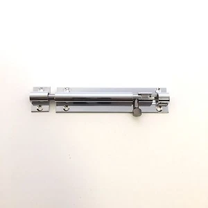 Barrel Bolt Solid Polished Chrome Straight 4" / 102mm With Screws - Picture 1 of 1