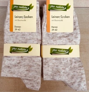 4, 8,12,16,20 Paar Damen & Herren Socken Natura Leinen alle Größen NEU - Bild 1 von 9