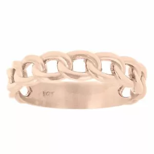 Anillo Eslabón Cubano Oro Rosa 14k Cadena Banda Apilable Anillo 4,9mm Talla 9 - 3,8 gramos - Imagen 1 de 3
