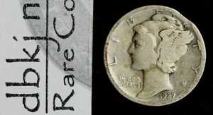 1927 D - Mercury Dime - Error Clipped Planchet - VG - Very Good - Picture 1 of 3