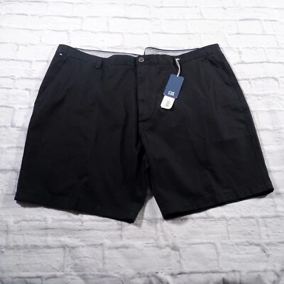NWT Cutter & Buck Black Flat Front Cotton Chinos Mens Shorts 50x9 - Image 1 of 4