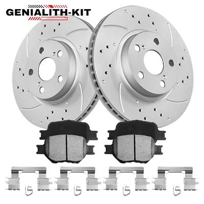 Front for Toyota Celica GTS TC Drilled Slotted Rotors + Ceramic Brake Pads Set Foto 1 de 4