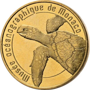 2023 France Sea Turtle Tortoise Copper Coin Monaco Oceanographic Museum WWF RARE - Picture 1 of 4