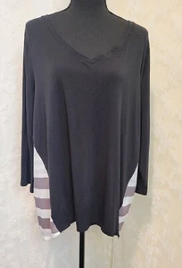 Calvin Klein Performance Quick Dry Fit Stripes Athletic Athleisure Top XL - Picture 1 of 5