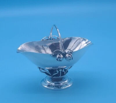 Antique Georg Jensen Hammered Sterling Silver Denmark  235B Basket - Image 1 of 4