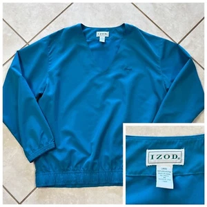 IZOD Vintage Women's Windbreaker Jacket Golf Long Sleeve V-Neck Blue Sz M - Picture 1 of 8