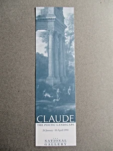Art BOOKMARK CLAUDE The Poetic Landscape National Gallery Exhibition 1994 - Foto 1 di 2