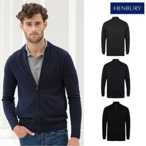 Henbury Chaqueta de bombardero de punto unisex -Forro polar liso para exteriores - Imagen 1 de 18