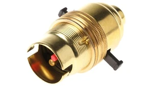 S.Lilley B22 BC Bayonet Safety Switch Push Bar Lamp Holder, Choose Colour & Size - Picture 1 of 6