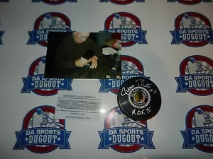 Pierre Pilote Chicago Blackhawks SIGNED Original 6 Puck W/ HOF 75 - Picture 1 of 1