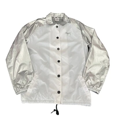 Chaqueta Rosa Victoria's Secret Blanca Plateada, Talla XS Foto 1 de 4