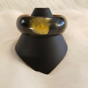 Artsy Painted Bangle Bracelet Wood Chunky Hand Made in India Boho Retro 2308 - Picture 1 of 5