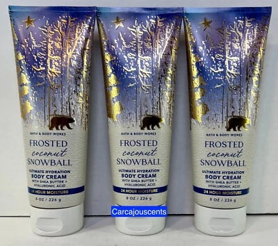 Bath & Body Works Coco Esmerilado Bola de Nieve Crema Corporal Ácido Hialurónico Set de 3 Foto 1 de 2