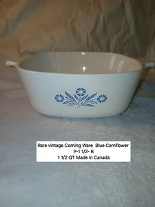 Corning Ware Azul Aciano P-1 y 1/2-B Hecho en Canadá De Colección - Imagen 1 de 7