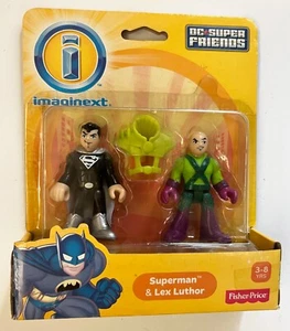 SUPERMAN Black Suit & LEX LUTHOR Imaginext DC Super Friends Rare! MIP - Picture 1 of 2