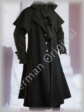 Victorian Country Style Black Box Coat Vintage Goth Steampunk Pelerine Duster