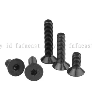 New M1.6 M2 M2.5 Black Alloy Steel Hex Socket Countersunk Head Screws Hex Bolts - Picture 1 of 12