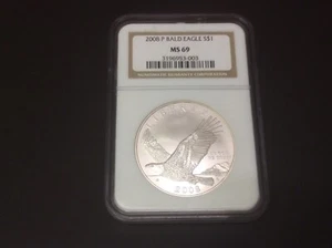 2008-P $1 Bald Eagle Silver Dollar Commemorative NGC MS69 - Picture 1 of 4