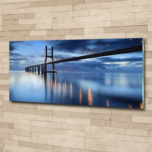 Acrylglas-Bild Wandbilder Druck 125x50 Sehenswürdigkeiten Beleuchtete Brücke - Bild 1 von 6