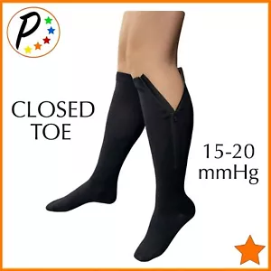 🟠 Presadee Closed Toe 15-20 mmHg Compression Leg Calf Circulation Zipper Socks - Picture 1 of 17