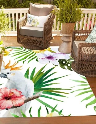 Floral Artisitc Area Rug Multi Color Flowers Washable Waterproof Bathroom Carpet - Image 1 of 4