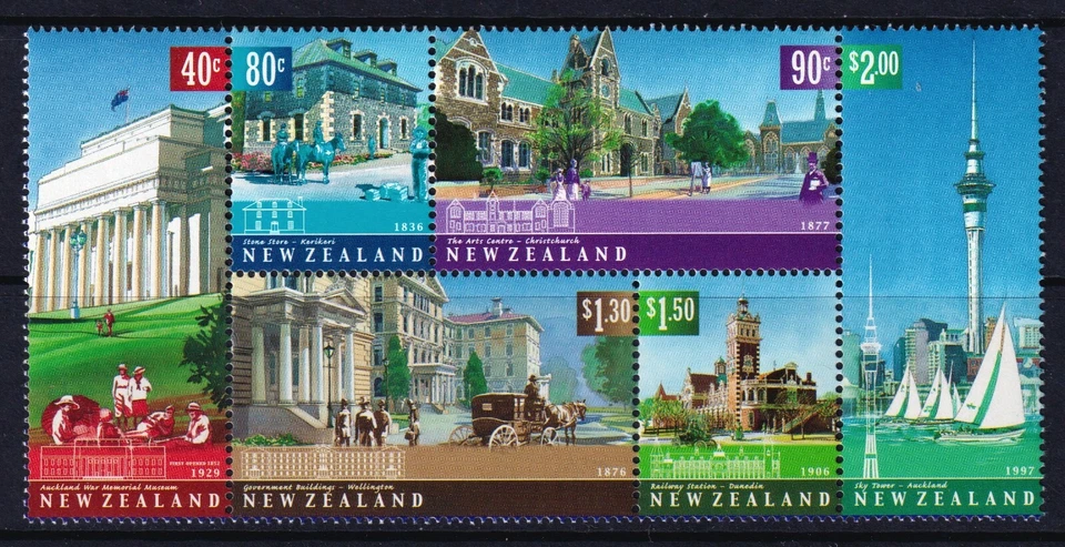 New Zealand 2002 Architectural Heritage Complete Mint MNH Set Block SC 1779b - Image 1 of 1