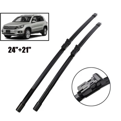 Pair Wiper Blade Windscreen Frameless For Volkswagen VW TIGUAN 5N 2007 - 2017 - image 1 of 4