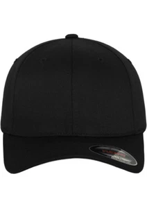 Basecap Basic Flexfit, hinten geschlossen, Schirm zum biegen, schwarz/schwarz - Bild 1 von 5