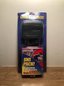 Alaron Maxell Cassettes Player with Bonus Packs Audio Cassettes New Sealed - Picture 1 of 3