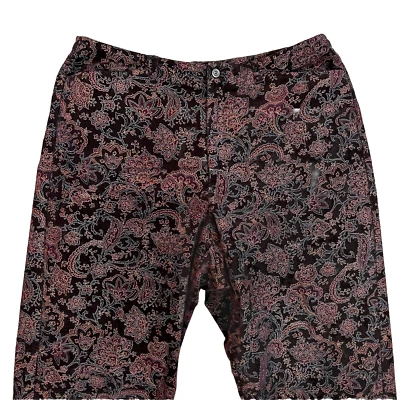 Pantalones Crazy Horse para mujer 14 cachemira borgoña negro terciopelo elástico pierna recta Foto 1 de 4