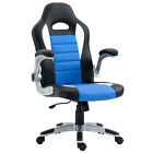 HOMCOM Gaming Stuhl PU Leder Bürostuhl Drehstuhl mit Neigungsfunktion, blau