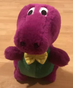 Peluche dinosauro viola e verde vintage peluche giocattolo Knock Off Barney - Foto 1 di 11