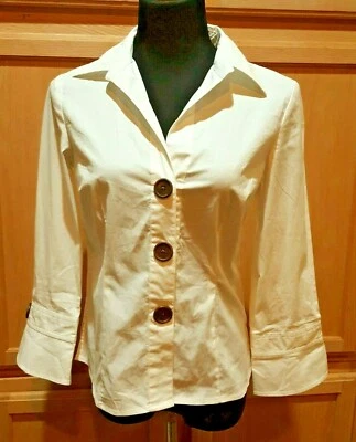 Camisa Spense BK65940 Blanca de Algodón Elástico con Cierre a Presión de Botones "Madera", S - $50 Foto 1 de 4