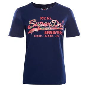 SUPERDRY VL Infill Tee Gr. 36 * NEU Damen Vintage T-Shirt Shirt Blau - Bild 1 von 1
