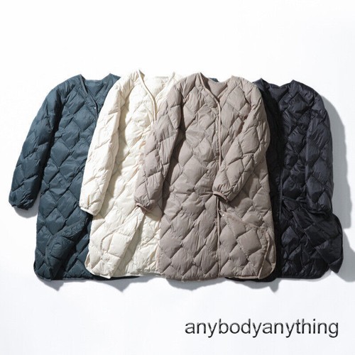 OFF WHITE Piumino donna 90% piumino d'anatra ultraleggero scollo a V piumino lungo giubbino imbottito