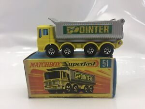 Matchbox Superfast No 51 - 8 Wheel Tipper - Pointer- In Original Box - Mint