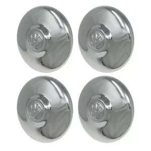 Set of 4 Chrome Hubcaps with Logo for 68-79 VW Beetle Ghia - 311601151D - Picture 1 of 4