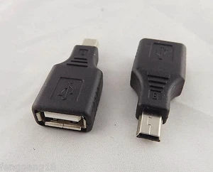 10pcs F/M USB 2.0 A Female To Mini USB B 5 Pin Male Plug OTG Adapter Converter - Picture 1 of 5