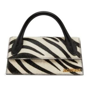 JACQUEMUS CALF HAIR ANIMAL PRINT LONG MINI SHOULDER BAG AUTHENTIC NWT - Picture 1 of 6